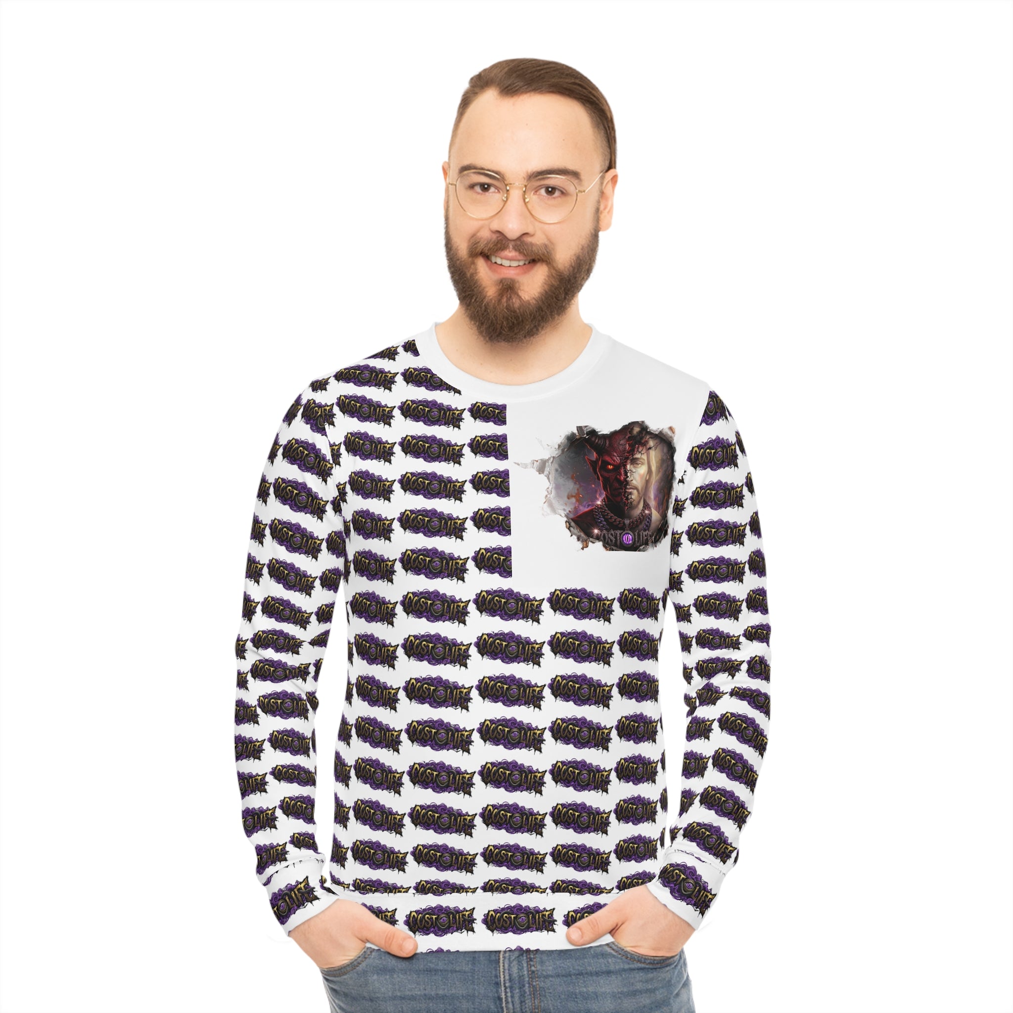 CostOLife Split Chaos Crewneck — front view, premium streetwear