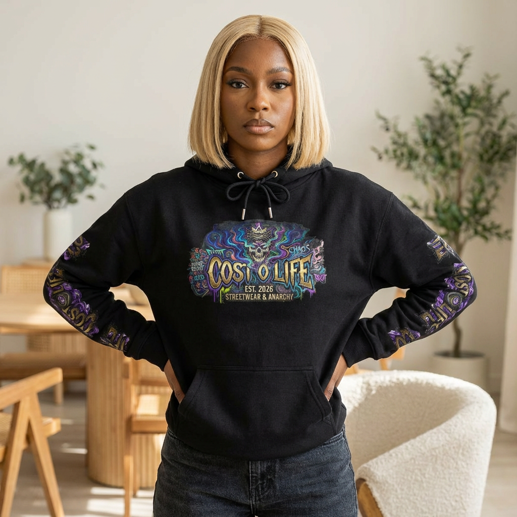 CostOLife CHAOS CORE Signature Hoodie — front view, premium streetwear
