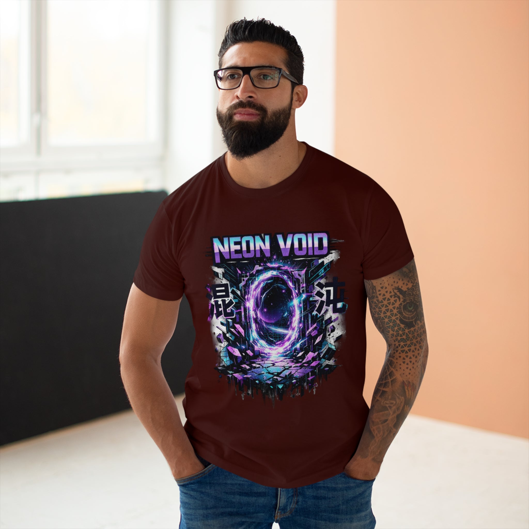 CostOLife NEON VOID Cyber-Chaos Tee — front view, premium streetwear
