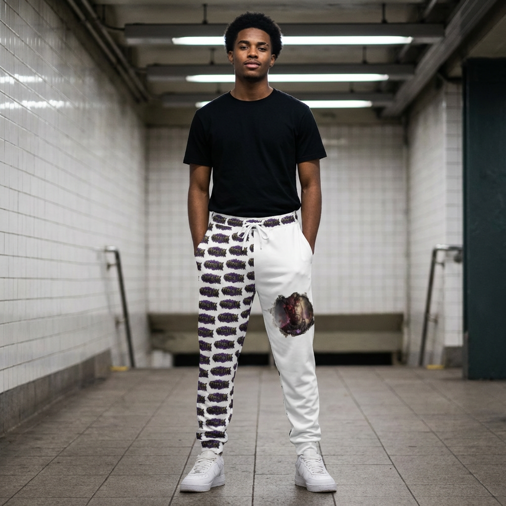 CostOLife Split Chaos Joggers — front view, premium streetwear